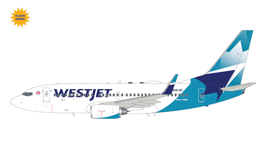 GeminiJets WestJet Airlines Boeing B737-700W C-GWJO (flaps down) 1/200 Aircraft Scale Model