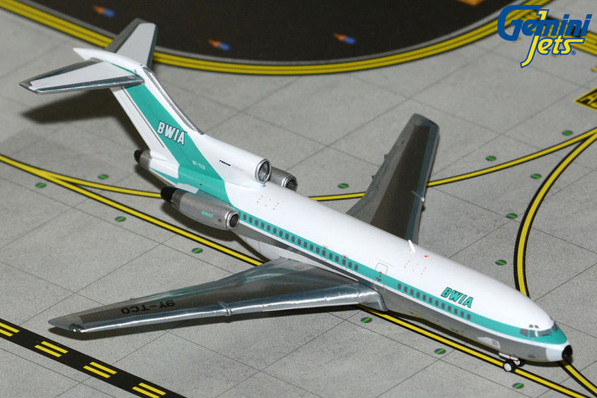 GeminiJets BWIA (British West Indian Airways) Boeing B727-100 9Y-TCO 1906'S Livery Polished 1/400 Aircraft Scale Model