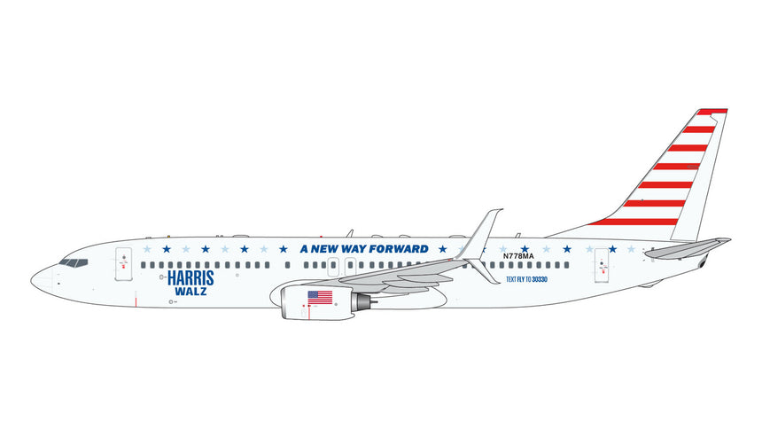 GeminiJets Harris-Walz Campaign B737-800W N778MA 1/400 GJKAI2322