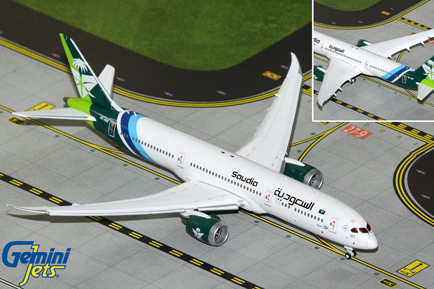 GeminiJets Saudi Arabian Airlines Boeing B787-9 HZ-ARB “National Day” Livery (Flaps Down) 1/400 Scale