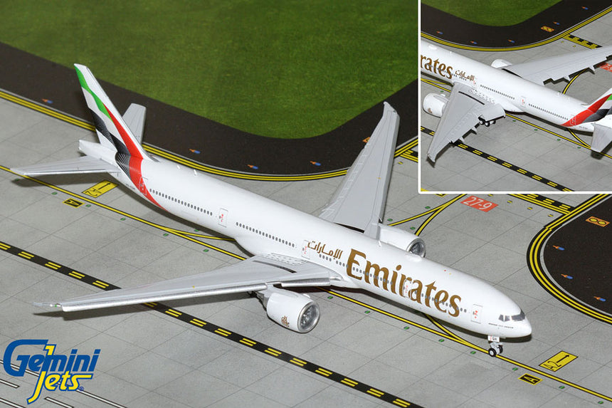 GeminiJets Emirates Boeing B777-300ER A6-EQH (Flaps Down) 1/400 Aircraft Scale Model