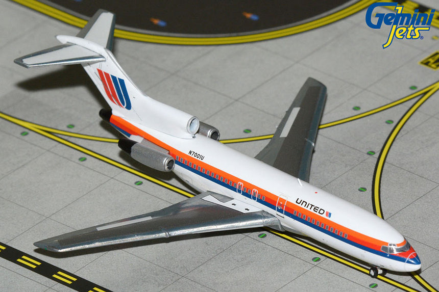 GeminiJets United Airlines Boeing 727-100 N7001U (Saul Bass livery; polished belly) 1/400 Aircraft Scale Model