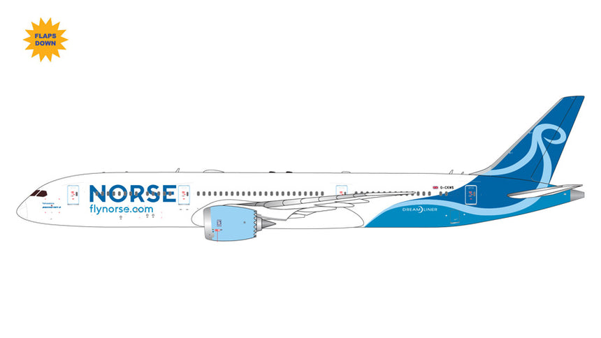 GeminiJets Norse Atlantic Airways UK Boeing B787-9 G-CKWS (flaps down) 1/400 Aircraft Scale Model
