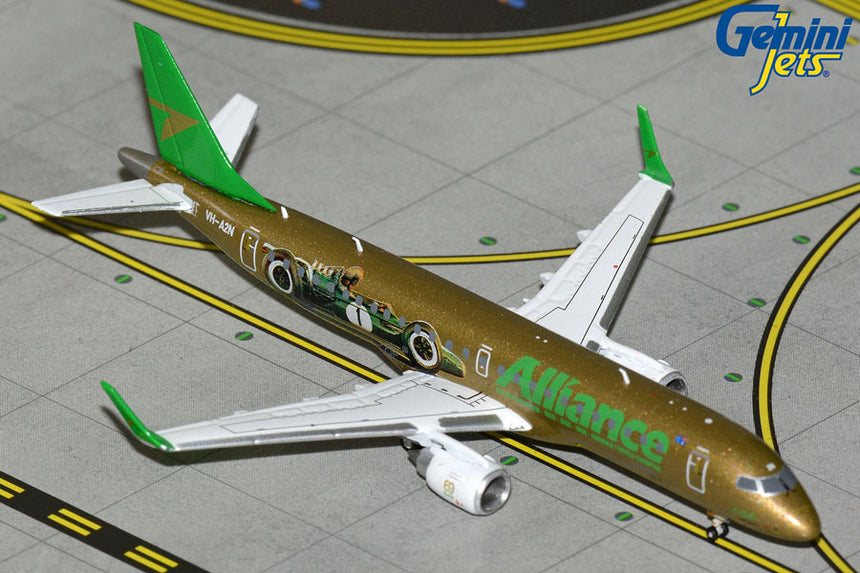 GeminiJets Alliance Airlines Embraer 190 VH-A2N Sir Jack Brabham F1 Race Car 1/400 Aircraft Scale Model