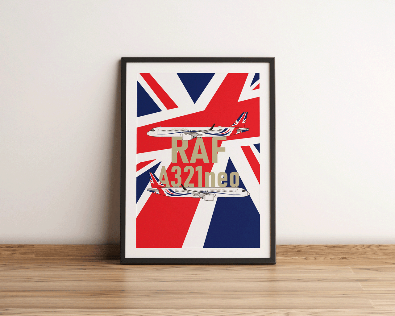 RAF 'UK Government' Airbus A321neo G-GBNI A3 'RAF A321neo' Portrait Poster