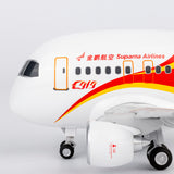 CUMO Wings C919 Cute Aircraft Model – Suparna Airlines Special Edition Snap-Fit ABS Collectible with Display Stand 10.5×12.5×7.5 cm