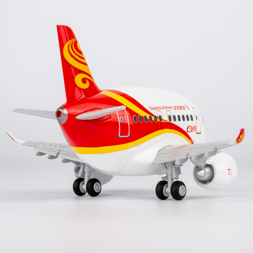 CUMO Wings C919 Cute Aircraft Model – Suparna Airlines Special Edition Snap-Fit ABS Collectible with Display Stand 10.5×12.5×7.5 cm