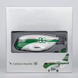 CUMO Wings Airbus A321neo Cute Aircraft Model – Cathay Pacific 80th Anniversary Retro Livery - Snap-Fit ABS Collectible with Display Stand 10.5×12.5×7.5 cm