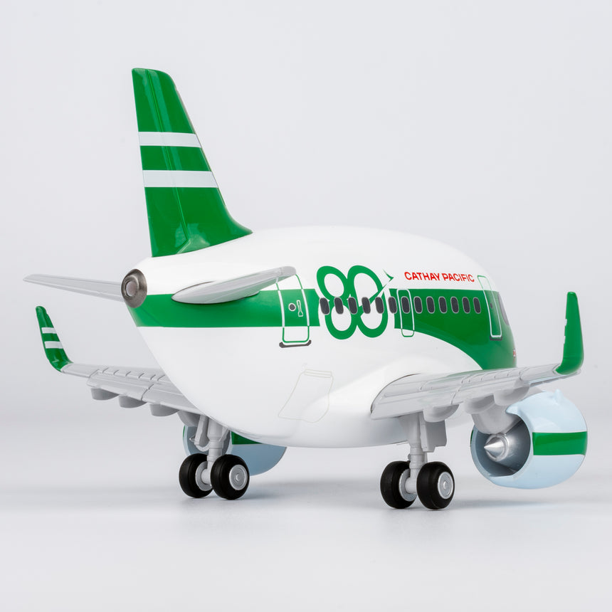CUMO Wings Airbus A321neo Cute Aircraft Model – Cathay Pacific 80th Anniversary Retro Livery - Snap-Fit ABS Collectible with Display Stand 10.5×12.5×7.5 cm