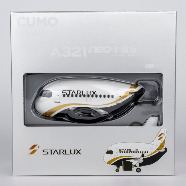 CUMO Wings Airbus A321neo Cute Aircraft Model – STARLUX Airlines Edition - Snap-Fit ABS Collectible Airplane with Display Stand 10.5×12.5×7.5 cm