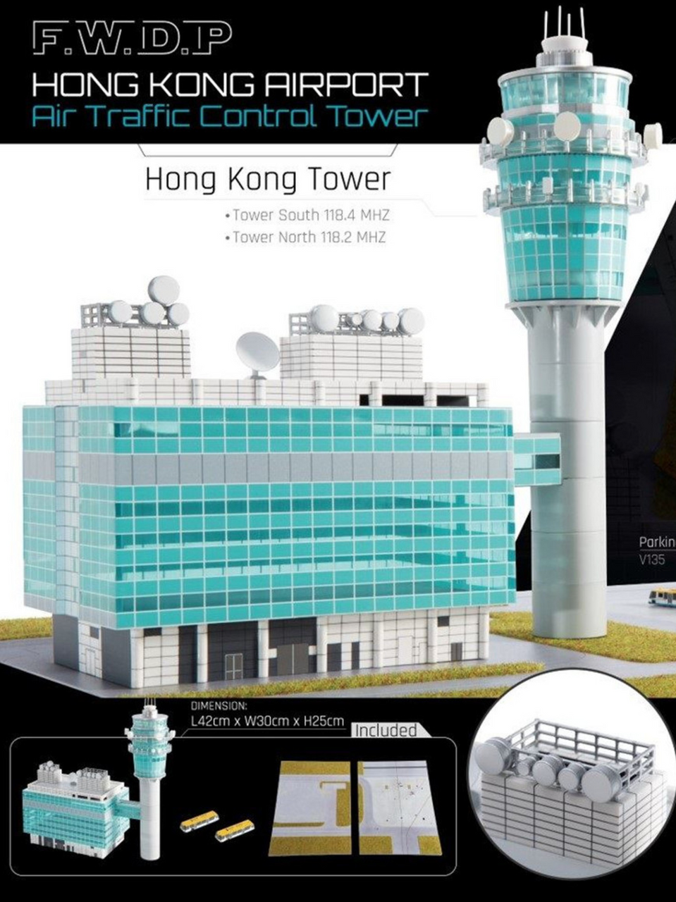 Fantasy Wings Hong Kong Airport Air Traffic Control Tower Set 1/400 Scale Model