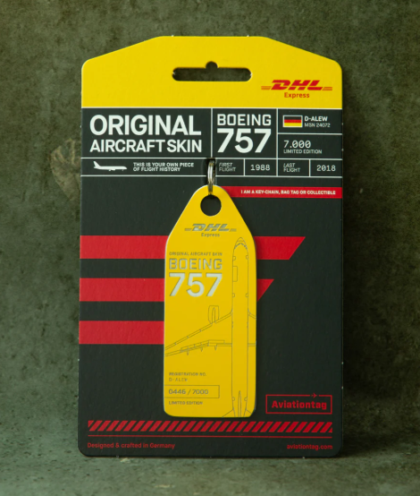 Aviationtag DHL Express Boeing 757 - D-ALEW Yellow