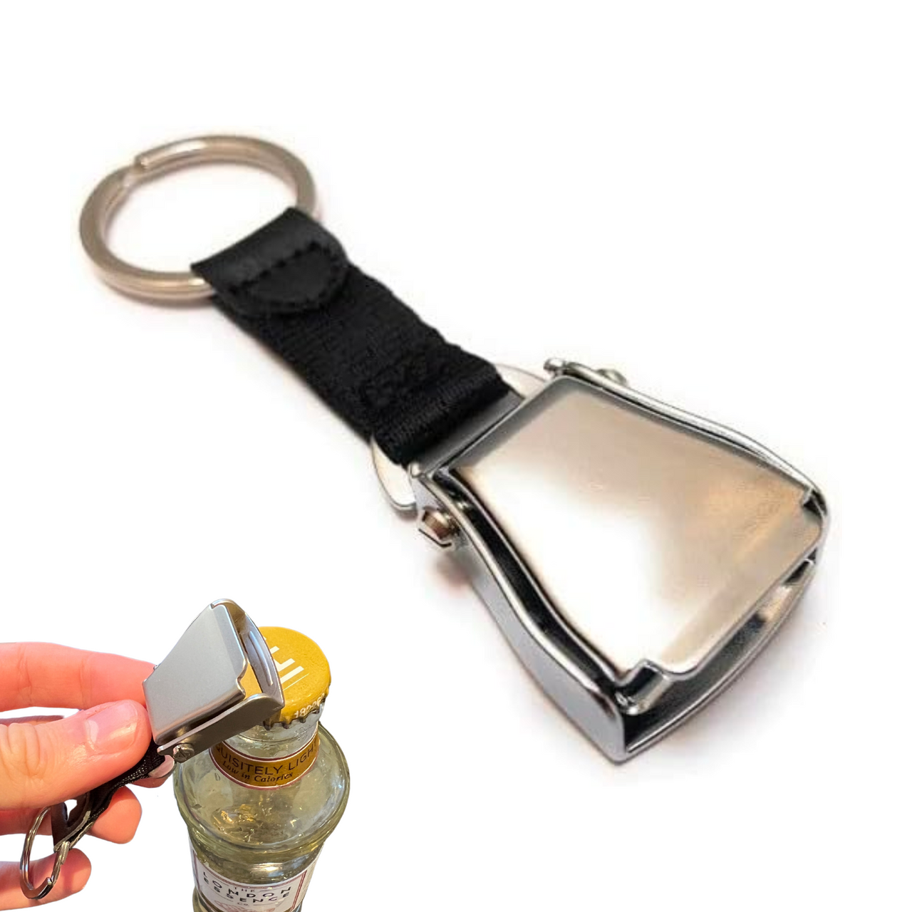 The Seatbelt Bottle Opener Keychain