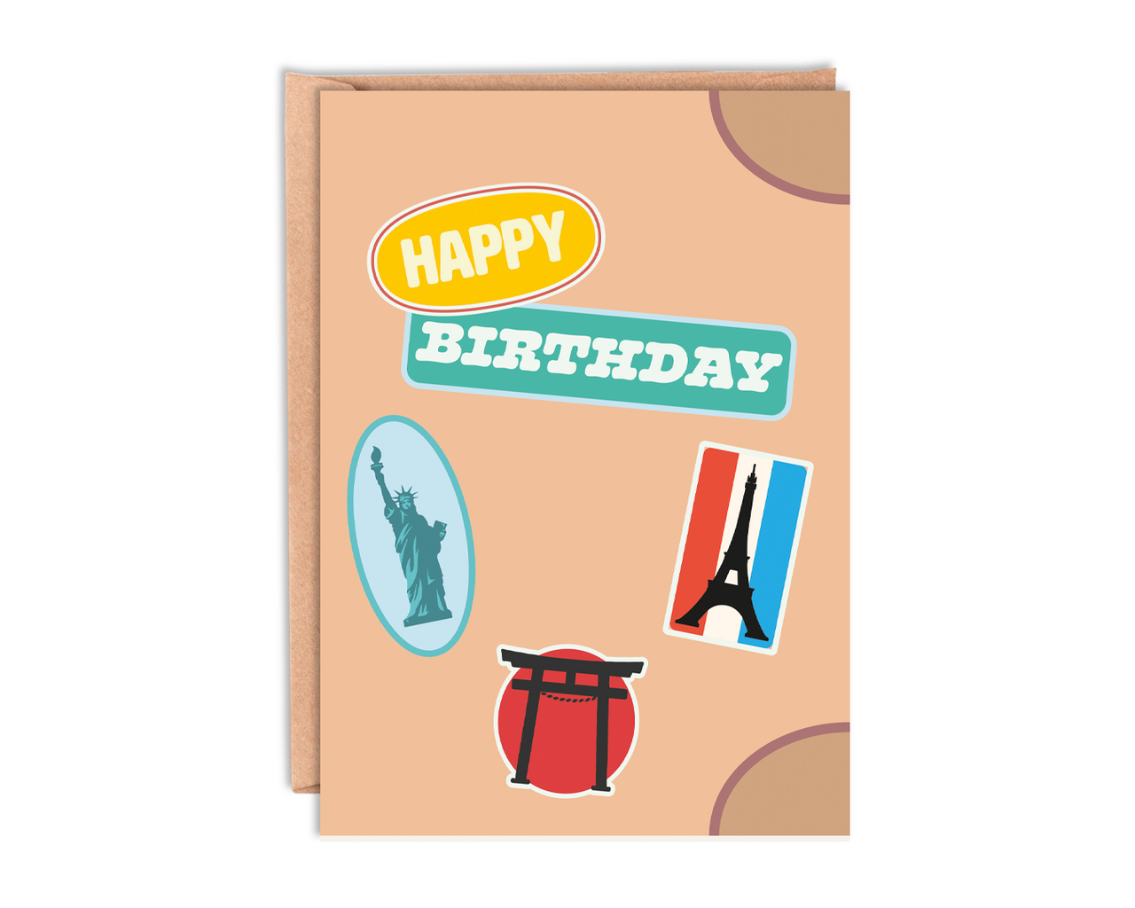 Well Travelled Suitcase Birthday Card With Envelope