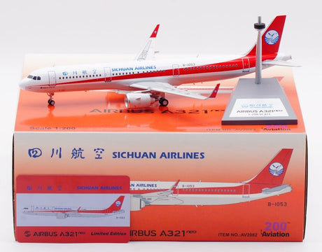 Aviation200 Sichuan Airlines Airbus A321-271N B-1053 1/200 Aircraft Scale Model