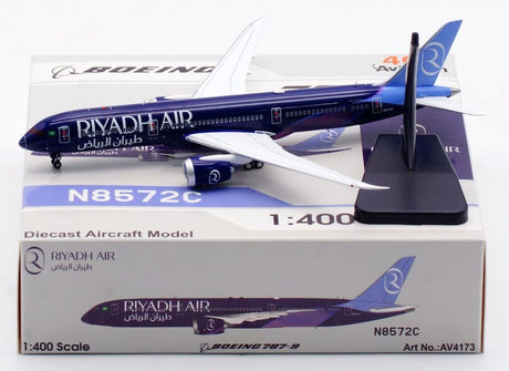 Aviation400 Riyadh Air Boeing 787-9 Dreamliner N8572C (rolling detachable magnetic undercarriage) 1/400 Aircraft Scale Model