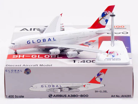 Aviation400 Global Airlines Airbus A380-841 9H-GLOBL (detachable gear) 1/400 Scale