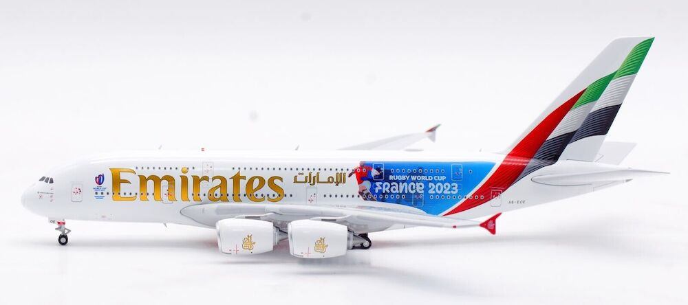 GeminiJets Emirates Airbus A380 A6-EOE "Rugby World Cup 2023" 1/400 Aircraft Scale Model