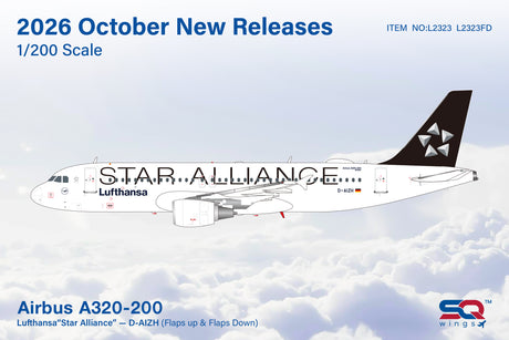 SQ Wings Lufthansa Airbus A320 D-AIZH Flaps Down "Star Alliance" 1/200 Aircraft Scale Model