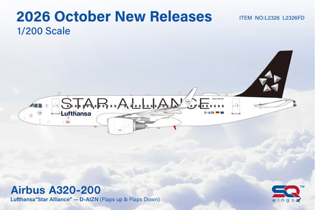 SQ Wings Lufthansa Airbus A320 D-AIZN "Star Alliance" 1/200 Aircraft Scale Model