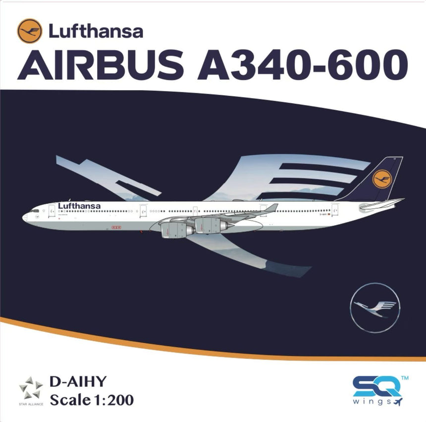 SQ Wings Lufthansa Airbus A340-600 D-AIHY 1/200 Aircraft Scale Model