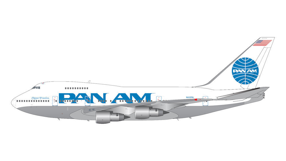 GeminiJets Pan American World Airways (Pan Am) Boeing B747SP N531PA Billboard Titles (Flaps) 1/200 Scale