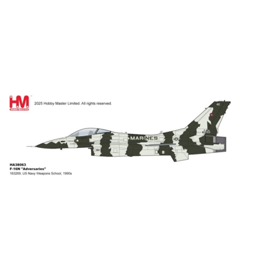 Hobby Master F-16N "Adversarys" 163269, US Navy Weapons School, 1990s 1/72 Scale