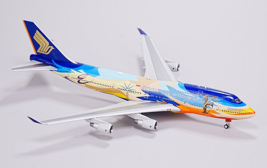 HX Models Singapore Airlines Boeing 747-400 9V-SPK "Tropical" Standard Version 1/400 Aircraft Scale Model
