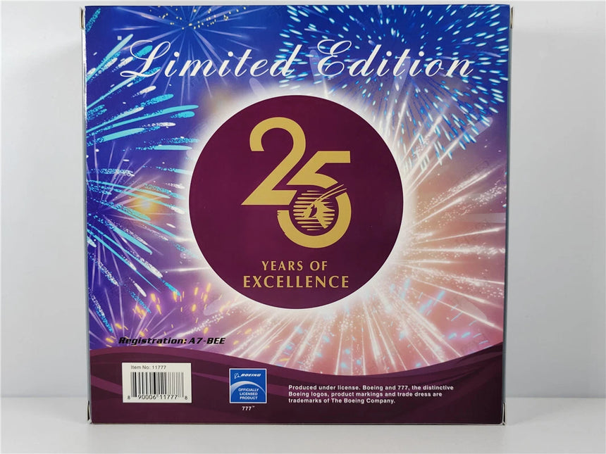 Phoenix Qatar Airways "25 Years of Excellence" Boeing 777-300ER A7-BEE 1/400 Aircraft Scale Model