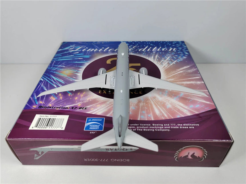 Phoenix Qatar Airways "25 Years of Excellence" Boeing 777-300ER A7-BEE 1/400 Aircraft Scale Model