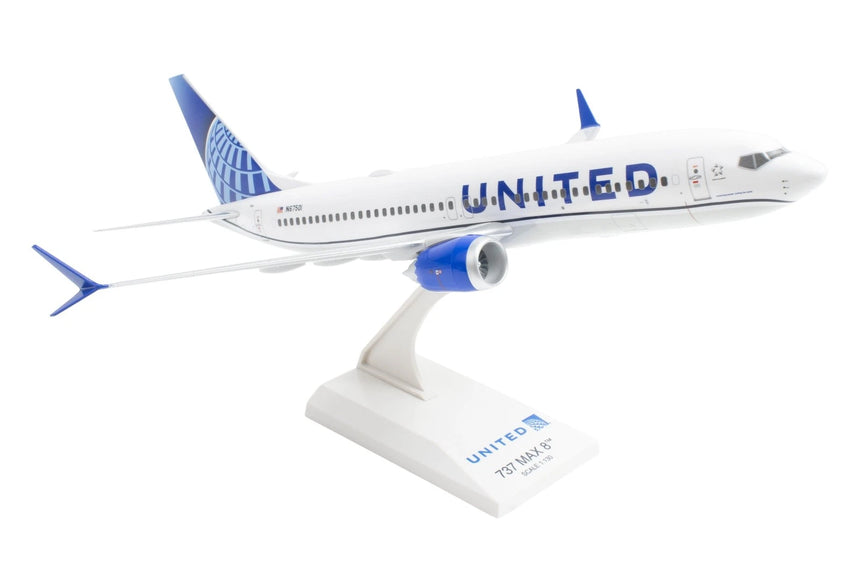 SkyMarks United Boeing B737Max8 1/130 Aircraft Scale Model