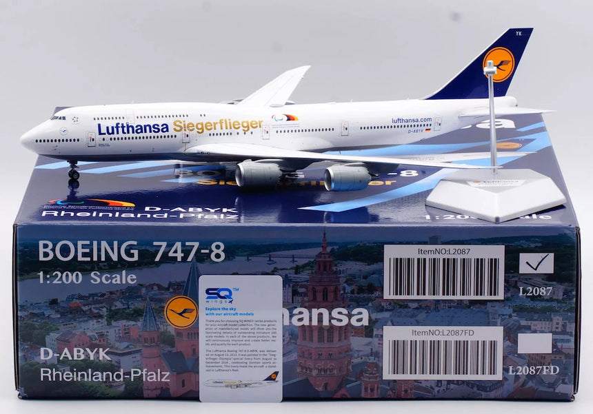 SQ Wings Lufthansa Boeing B747-8 "Siegerflieger" D-ABYK 1/200 Aircraft Scale Model